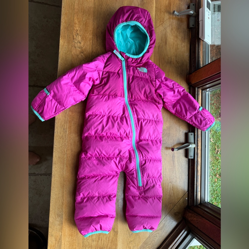 Pink North Face one-piece/bunting